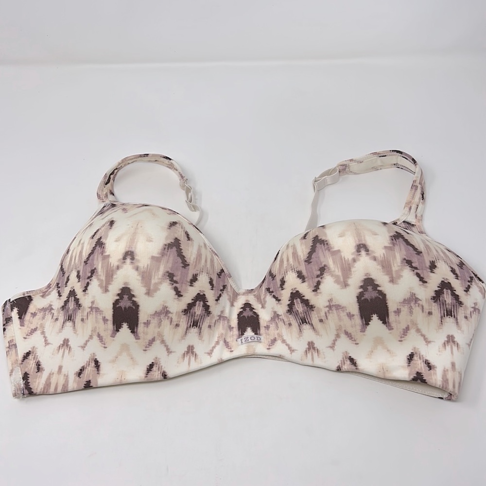 Izod Purple Cream Multi Seamless No Wire Bra Size 42D